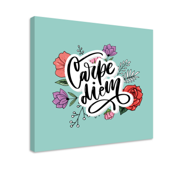 Quadro con frase carpe diem floreale - TenStickers