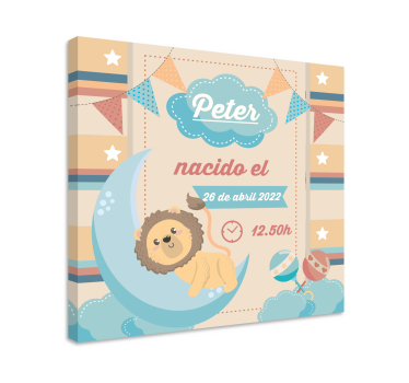 Quadri cameretta neonato celebrazione della luna leone - TenStickers