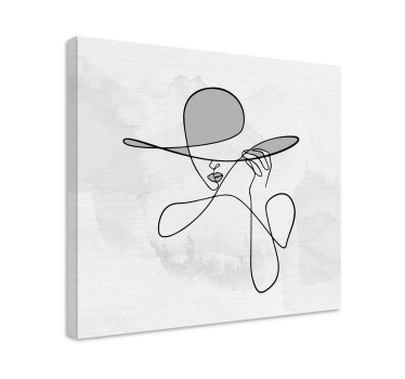 Quadro per ingresso Donna minimalista con cappello - TenStickers