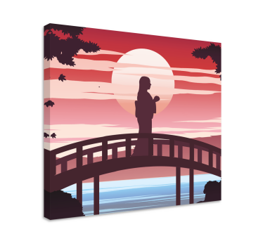Quadro astratto silhouette su ponte - TenStickers