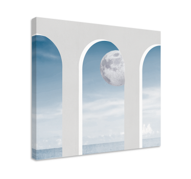 Quadro astratto scena del portale illuminato dalla luna - TenStickers