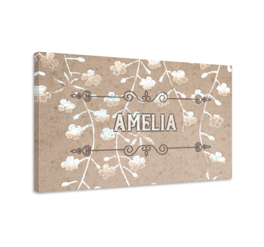 Quadro personalizzabile decorazione nome floreale - TenStickers