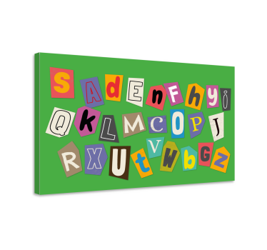 Dipinto con alfabeto e lettere collage colorato - TenStickers