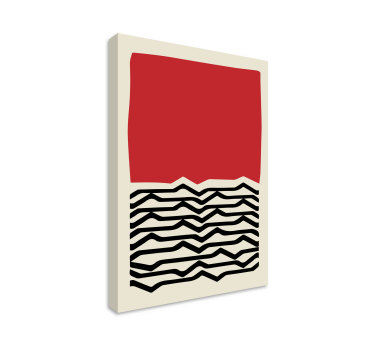 Quadro astratto linee ondulate rosse - TenStickers