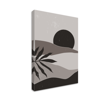 Quadro astratto paesaggio tramonto grigio - TenStickers