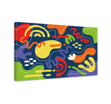 Quadro astratto forme organiche vivaci - TenStickers