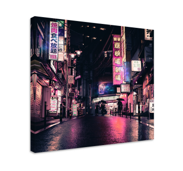 Quadro città e paesi strade di città al neon - TenStickers