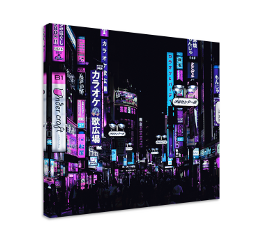 Quadro città e paesi paesaggio notturno urbano - TenStickers