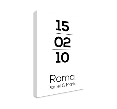 Quadro personalizzabile data roma - TenStickers