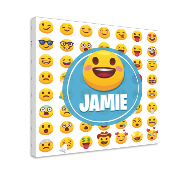 Dipinto con alfabeto e lettere raccolta di espressioni emoji - TenStickers
