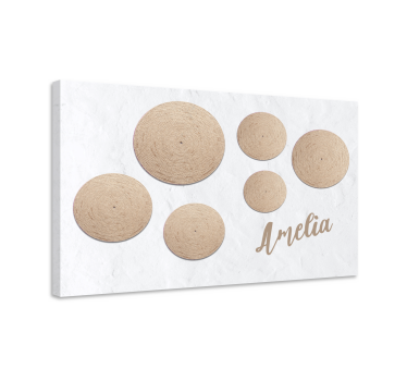 Quadro design ornamentale cerchi testurizzati naturali - TenStickers