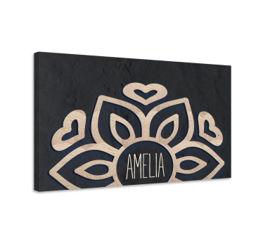 Dipinto buddha motivo floreale con cuori - TenStickers