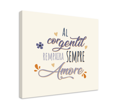 Quadro stampa testo Guido Guinizelli frase quadro - TenStickers