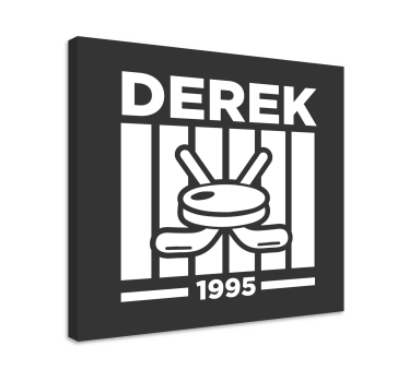 Quadro per ragazzi design personalizzato per hockey - TenStickers