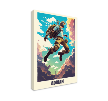 Quadro videogioco personaggio epico con nome personalizzato - TenStickers