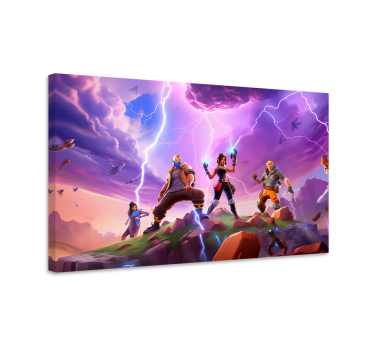 Quadro videogioco personaggi in una tempesta - TenStickers