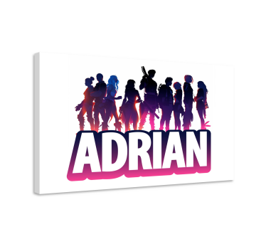 Quadro videogioco silhouette di personaggi epici con nome - TenStickers