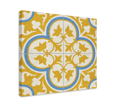 Quadro vintage piastrella idraulica gialla - TenStickers