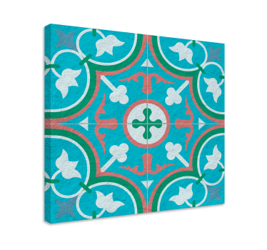 Quadro vintage piastrella idraulica blu - TenStickers