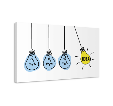 Quadro motivazionale parola idea con lampadina - TenStickers