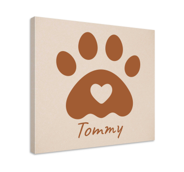 Quadro personalizzabile zampa con nome - TenStickers