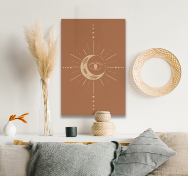 Quadro astratto disegno della mezzaluna celeste - TenStickers