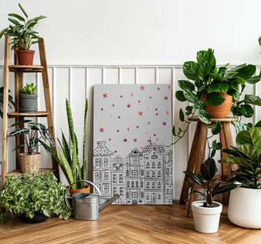 Quadro città e paesi affascinante scena stellata - TenStickers