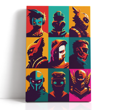 Quadro videogioco personaggi epici dell'arte pop - TenStickers