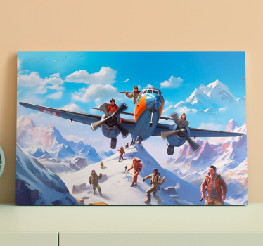 Quadro videogioco personaggi su un aereo - TenStickers