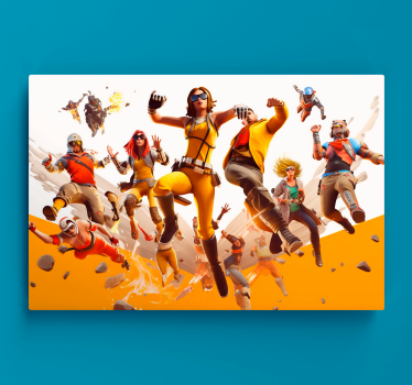 Quadro videogioco attacco di personaggi volanti - TenStickers