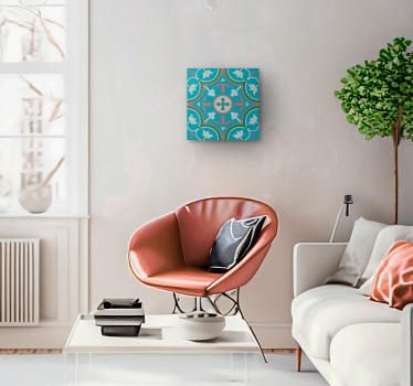 Quadro vintage piastrella idraulica blu - TenStickers