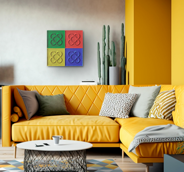 Quadro salone piastrelle pop art - TenStickers