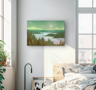 Quadro alberi Fiume e natura - TenStickers