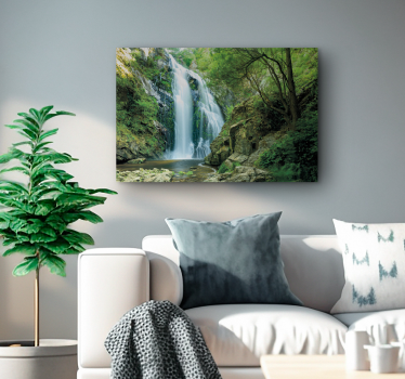 Quadro alberi Cascata nella foresta - TenStickers