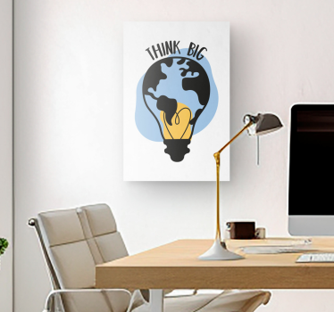 Quadro motivazionale mondo a forma di lampadina - TenStickers
