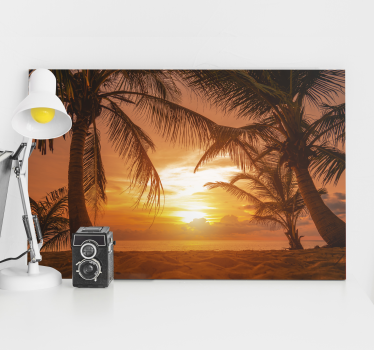 Quadro con palme e tramonto - TenStickers