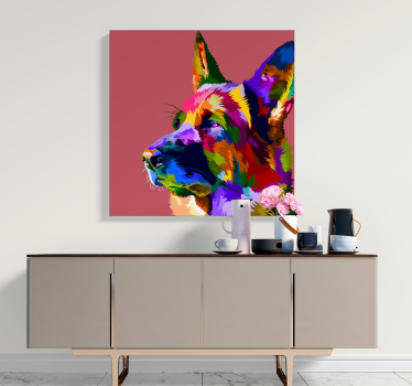 Quadro con pastore tedesco multicolore - TenStickers