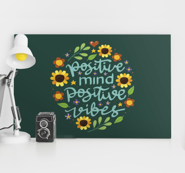 Quadro motivazionale Fiori e citazione motivazionale - TenStickers