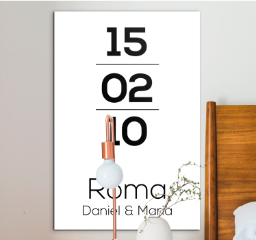 Quadro personalizzabile data roma - TenStickers