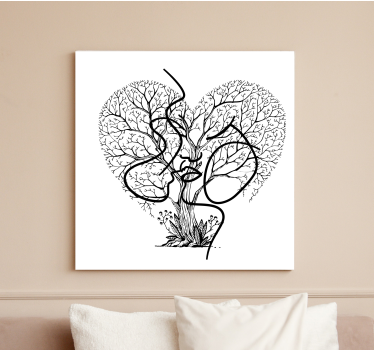 Quadro arte Albero bacio astratto multi - TenStickers