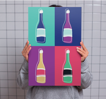 Quadro astratto bottiglie pop art - TenStickers