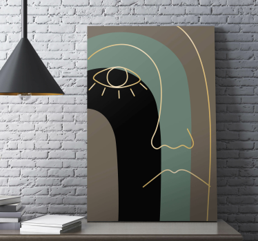 Quadro astratto contorno del viso minimalista - TenStickers