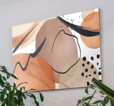 Quadro astratto forme fluide marroni - TenStickers