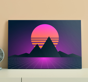 Quadro vintage paesaggio montano di synthwave - TenStickers