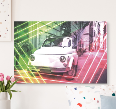 Quadro astratto veicolo retrò urbano - TenStickers