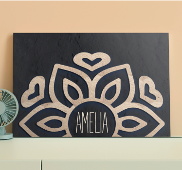 Dipinto buddha motivo floreale con cuori - TenStickers