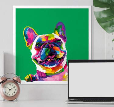 Quadro con bulldog francese stile pop art - TenStickers