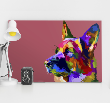 Quadro con pastore tedesco multicolore - TenStickers