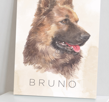 Dipinto cane ritratto di pastore tedesco - TenStickers
