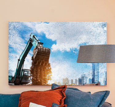 Quadro città e paesi escavatore paesaggio urbano - TenStickers